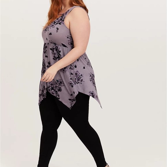 Torrid 1X 4X 5X Tank Top Strappy Babydoll Floral - Picture 3 of 5